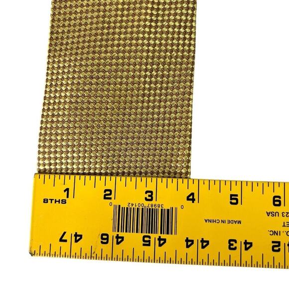 Ermenegildo Zegna Gold Tie - 100% Silk - Classic Textured Made In Italy - Picture 3 of 12